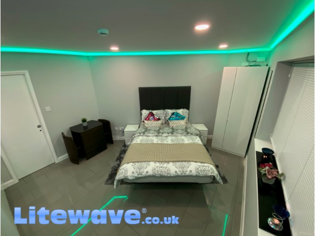 Led light strips to clearance go around room